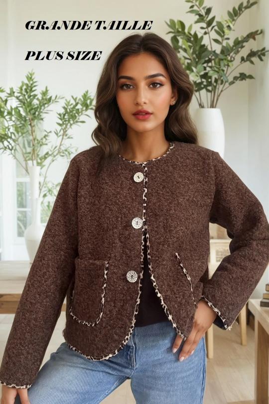 21E13H514-PLUS SIZE-MARRON