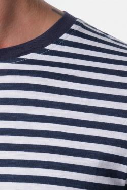 T-SHIRT À RAYURE OBELISK-NAVY