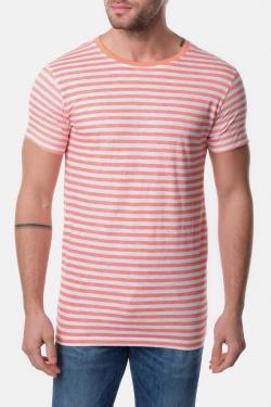 T-SHIRT À RAYURE OBELISK-NAVY