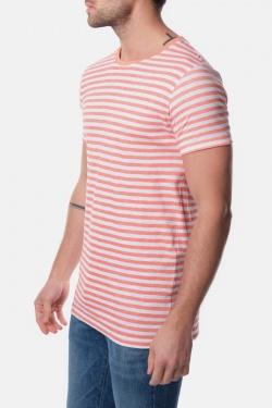 T-SHIRT À RAYURE OBELISK-NAVY