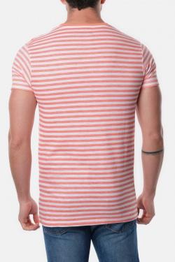 T-SHIRT À RAYURE OBELISK-NAVY