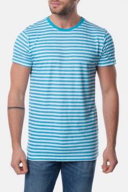 T-SHIRT À RAYURE OBELISK-NAVY