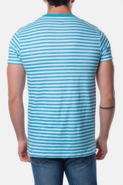 T-SHIRT À RAYURE OBELISK-NAVY