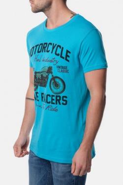 T-SHIRT MANCHES COURTES BORN-TURQUOISE