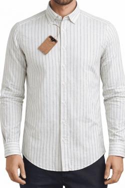 CHEMISE A RAYURE NEMO-(M-3XL)-CIEL