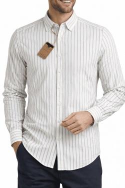 CHEMISE A RAYURE NEMO-(M-3XL)-CIEL