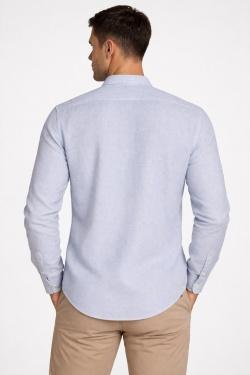 CHEMISE COL MAO DADAM-BLEU