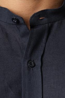 CHEMISE COL MAO DADAM-BLEU