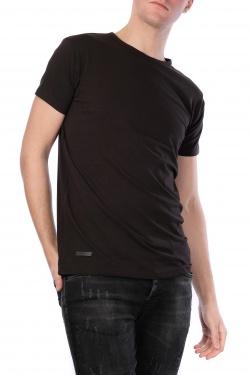 T-SHIRT UNI COL ROND-YUKINE-NOIR