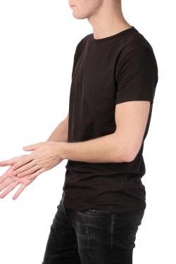 T-SHIRT UNI COL ROND-YUKINE-NOIR
