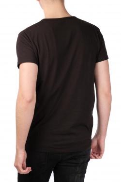 T-SHIRT UNI COL ROND-YUKINE-NOIR