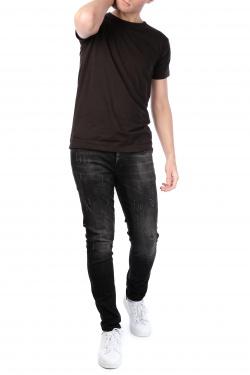 T-SHIRT UNI COL ROND-YUKINE-NOIR