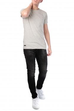 T-SHIRT UNI COL ROND-YUKINE-NOIR