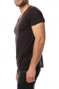 T-SHIRT UNI COL ROND-LAXUS-NOIR