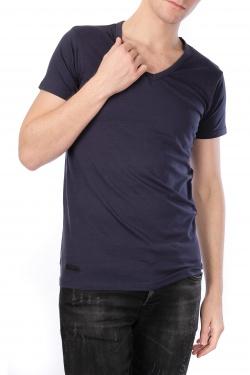 T-SHIRT UNI COL ROND-LAXUS-NOIR