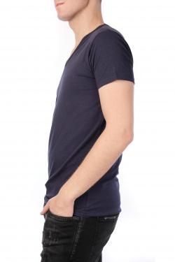 T-SHIRT UNI COL ROND-LAXUS-NOIR