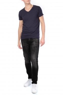 T-SHIRT UNI COL ROND-LAXUS-NOIR