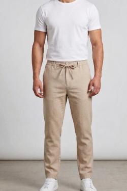 PANTALON CHIC DÉCONTRACTÉ À CORDON FRIEREN-BLEU FONCÉ
