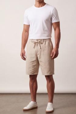 SHORT CHIC DÉCONTRACTÉ À CORDON-FERN-BLEU