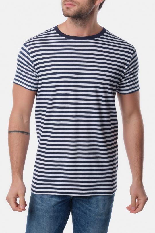 T-SHIRT À RAYURE OBELISK-NAVY
