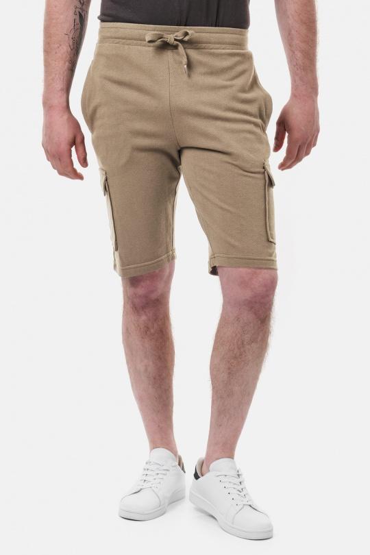 CARGEL-SHORT CARGO EN MAILLE-TAUPE