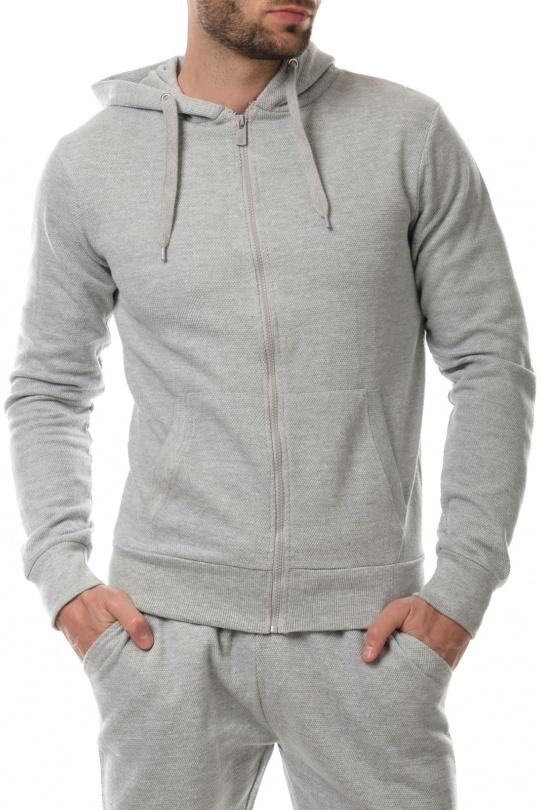 RIXE-GILET MAILLE PIQUEE-GRIS