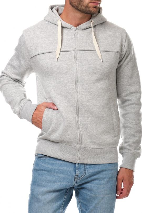 SWEAT A CAPUCHE-LAURENT-GRIS