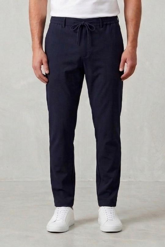 PANTALON CHIC DÉCONTRACTÉ À CORDON FRIEREN-BLEU FONCÉ