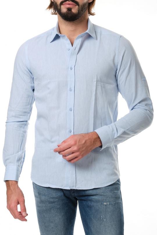 CHEMISE UNIE RON-XXL-BLEU