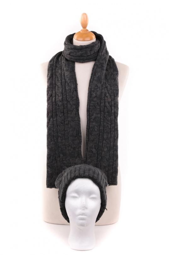 Ensemble écharpe et bonnet CLUB Noir Homme