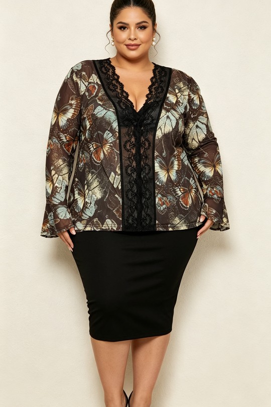 2WH6129 papillon-MARRON