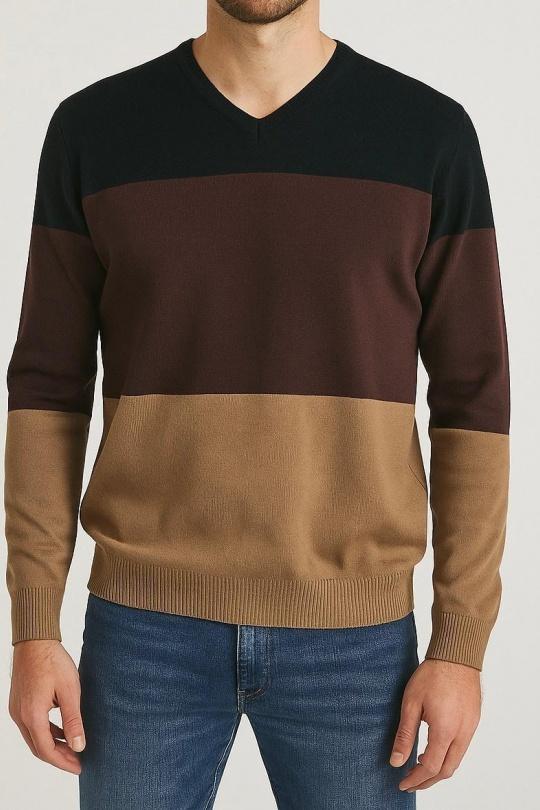 PULL2166-CAMEL, MARRON/CAMEL, NOIR/CHOCO